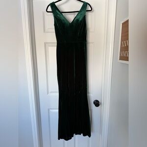 Revelry Emerald Green Velvet Long Dress